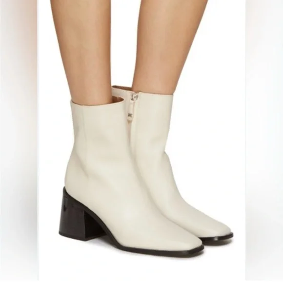 Sam Edelman Winnie Ankle Boots Ivory Size 9.5 New - Picture 1 of 11